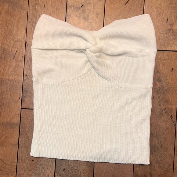 Set of 3 Strapless Sexy Sweetheart Ribbed Knit Twisted Knot Front - Picture 2 of 7